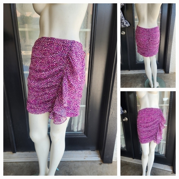 INTERMIX McKenna Ruched Chiffon Mini Skirt - Picture 2 of 2